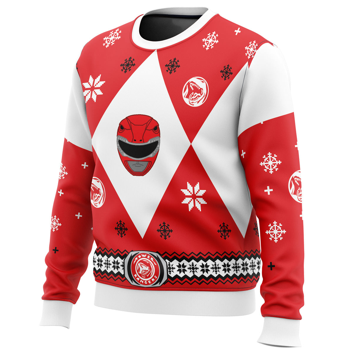 Mighty Morphin Power Rangers Red Ugly Christmas Sweater - WeCustomit