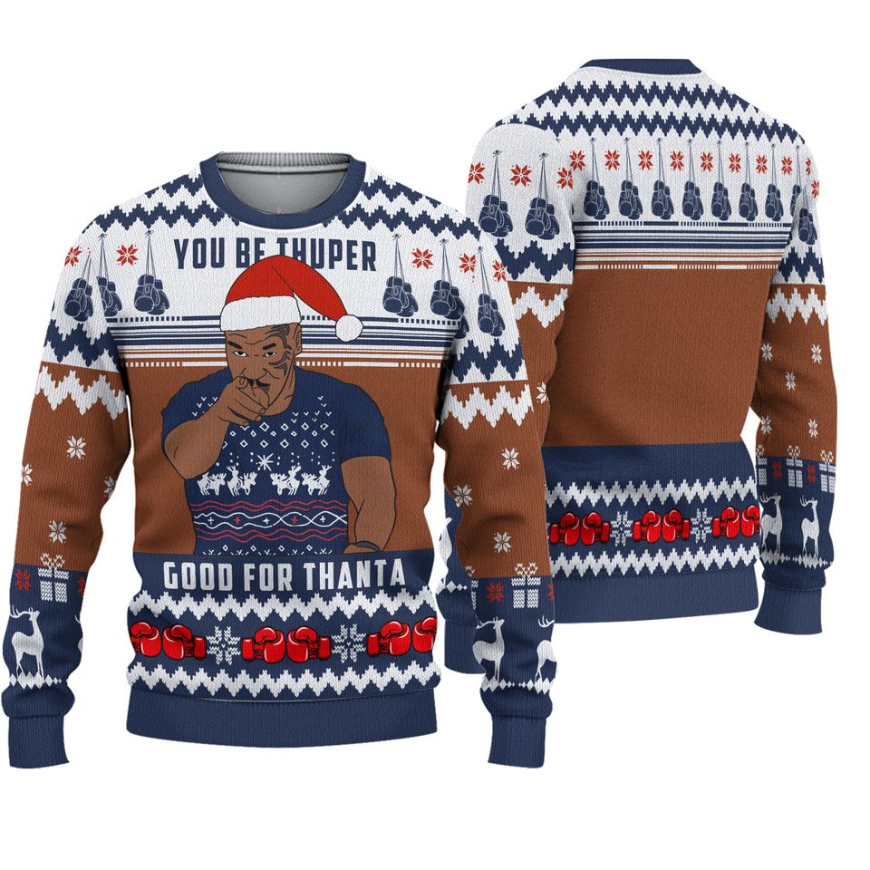 Mike Tyson Merry Christmas Ugly Christmas Sweater For Men & Women Christmas Gift Sweater BH584 - WeCustomit