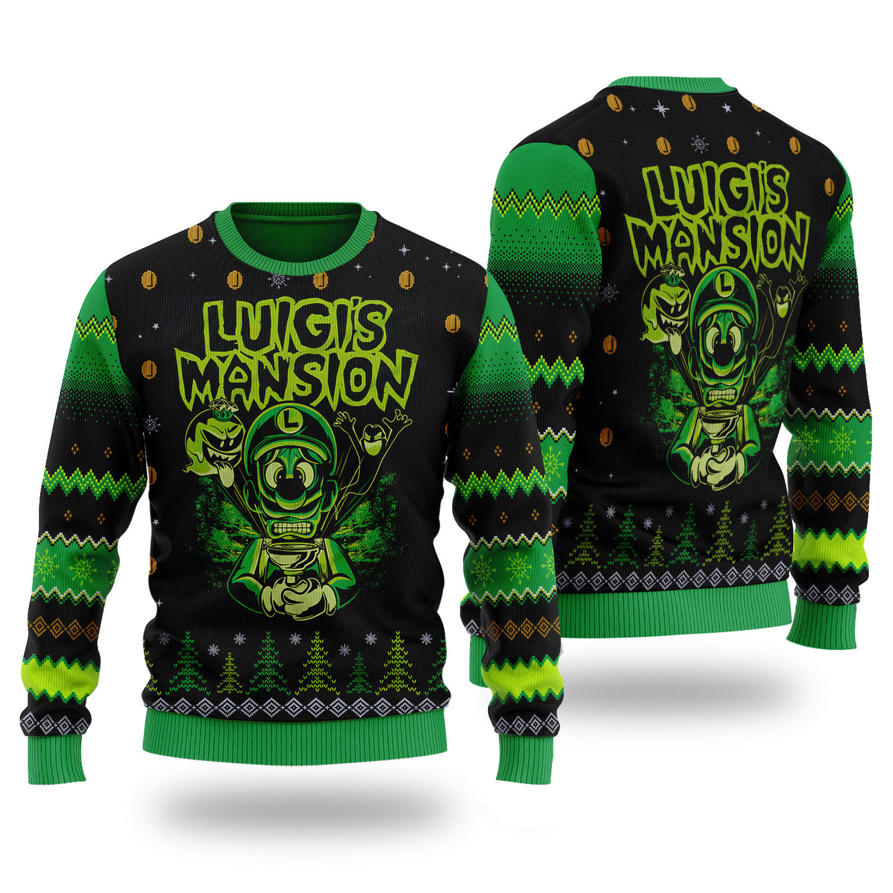 Luigi's Mansion Ugly Christmas Sweater For Men & Women Christmas Gift Sweater PT2007 - WeCustomit