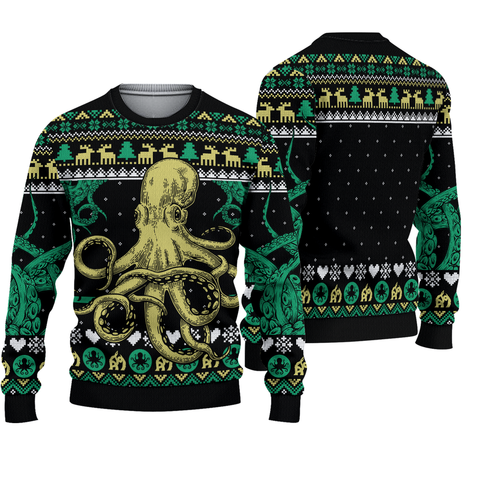 Octopus Ugly Christmas Sweater For Men & Women Christmas Gift Sweater BH628 - WeCustomit