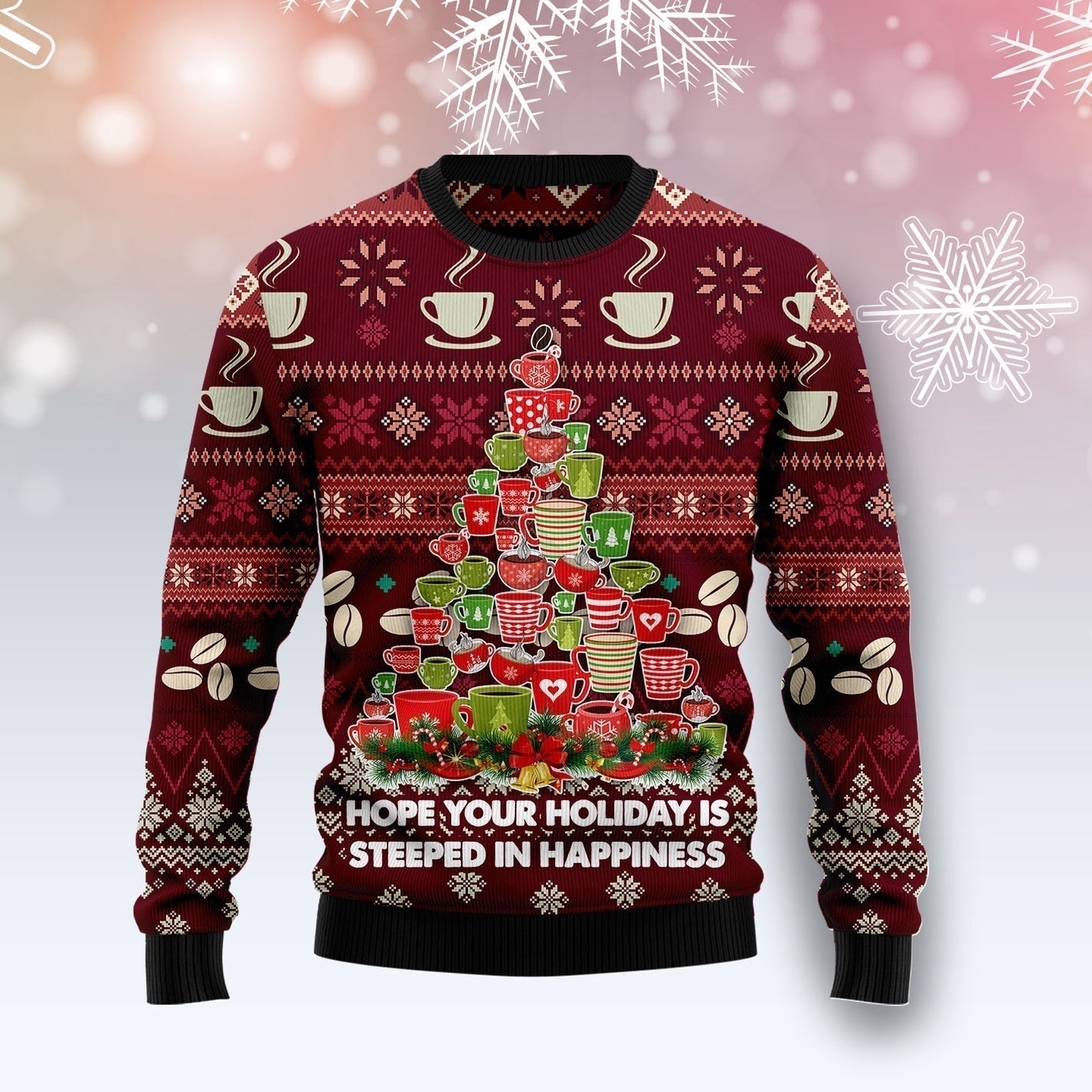 Coffee Christmas Tree Ugly Christmas Sweater For Men & Women Christmas Gift Sweater US3350 - WeCustomit