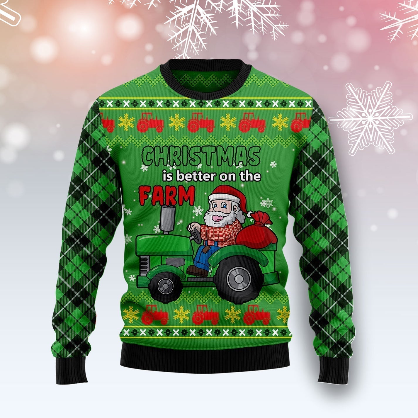 Tractor Santa Ugly Christmas Sweater For Men & Women Christmas Gift Sweater US3117 - WeCustomit