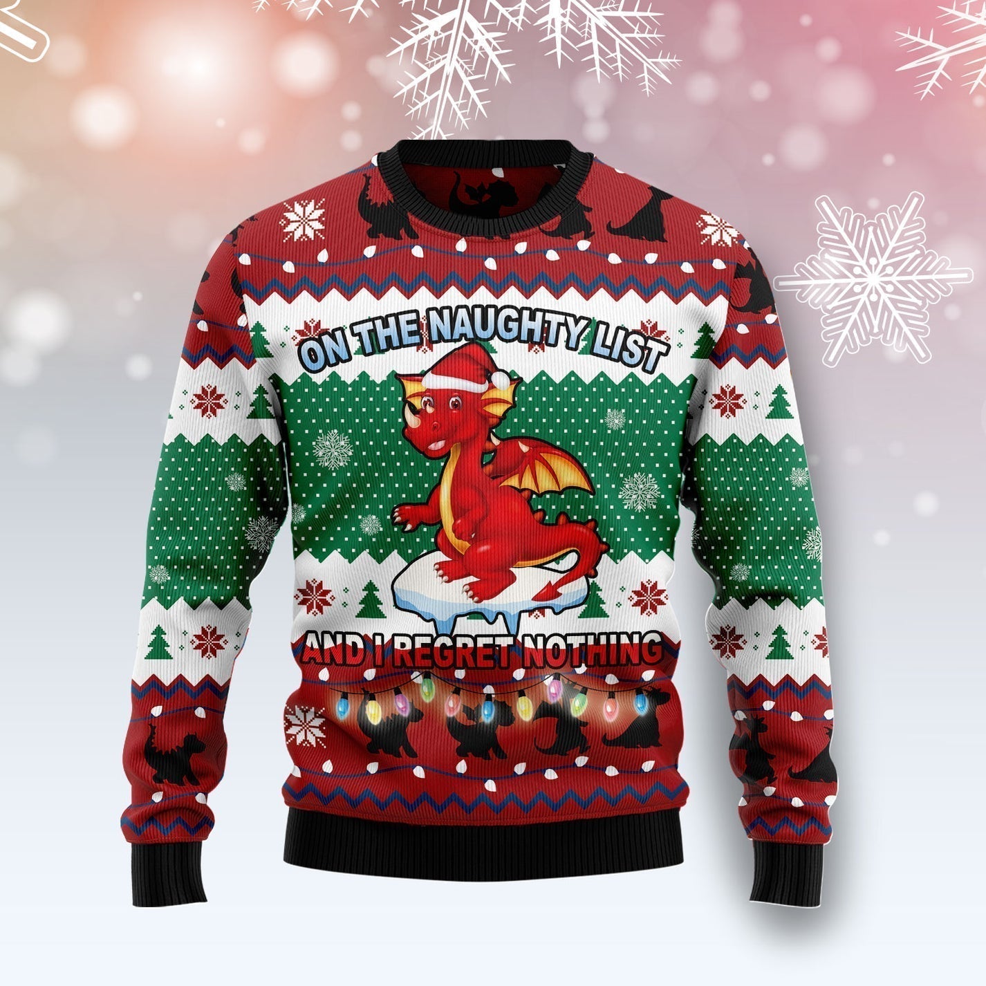 Dragon Christmas List Ugly Christmas Sweater For Men & Women Christmas Gift Sweater US3384 - WeCustomit