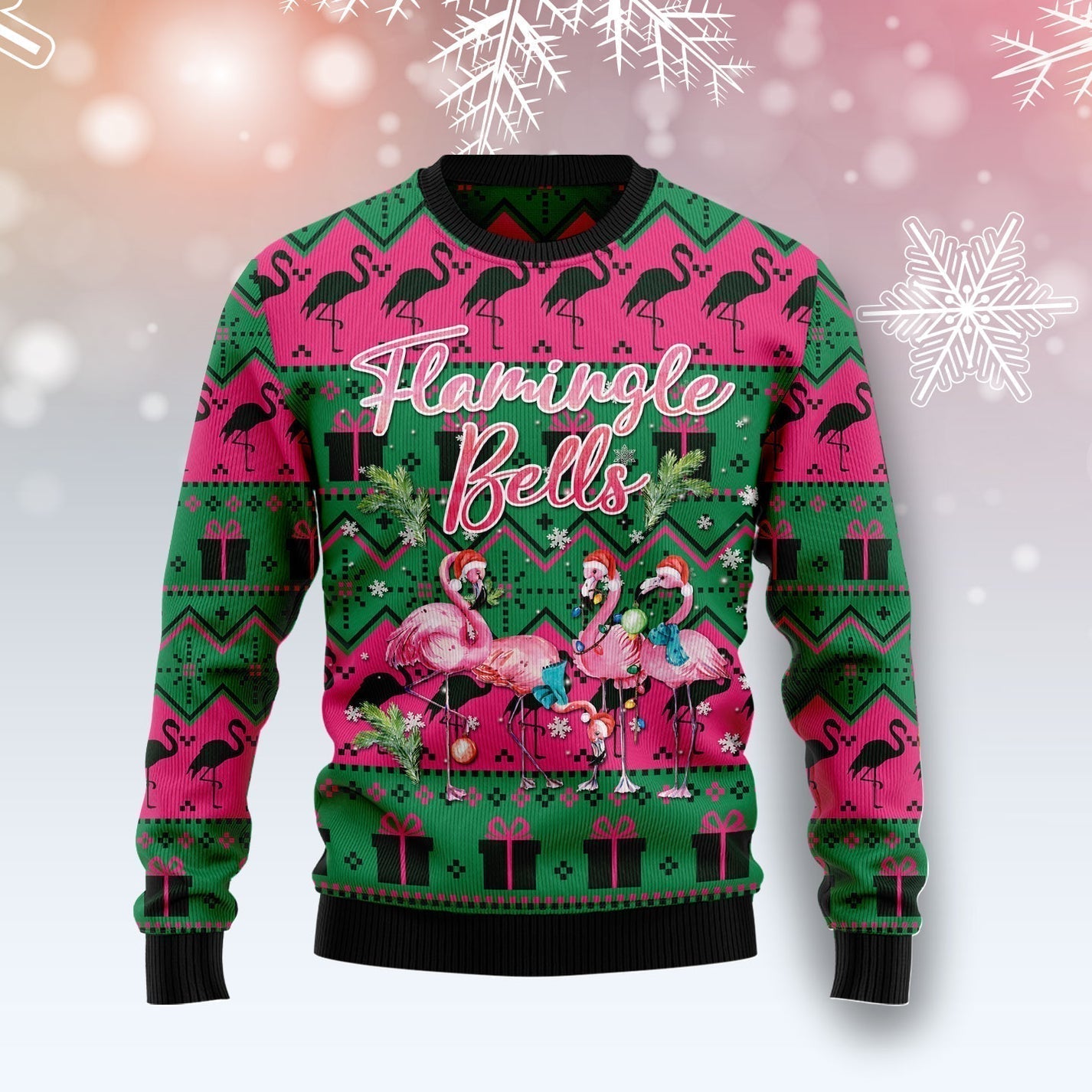 Flamingle Bells Ugly Christmas Sweater For Men & Women Christmas Gift Sweater US1517 - WeCustomit