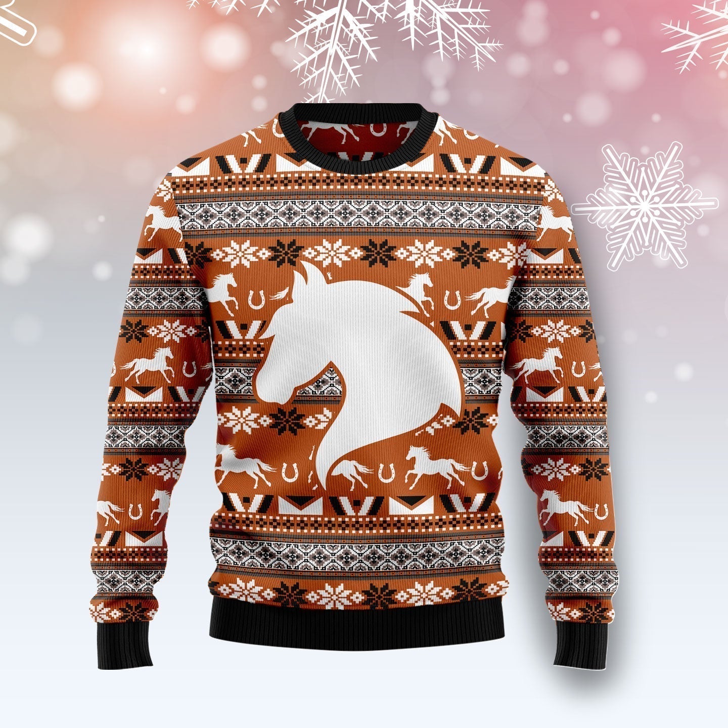 Horse Pattern Ugly Christmas Sweater For Men & Women Christmas Gift Sweater US1907 - WeCustomit