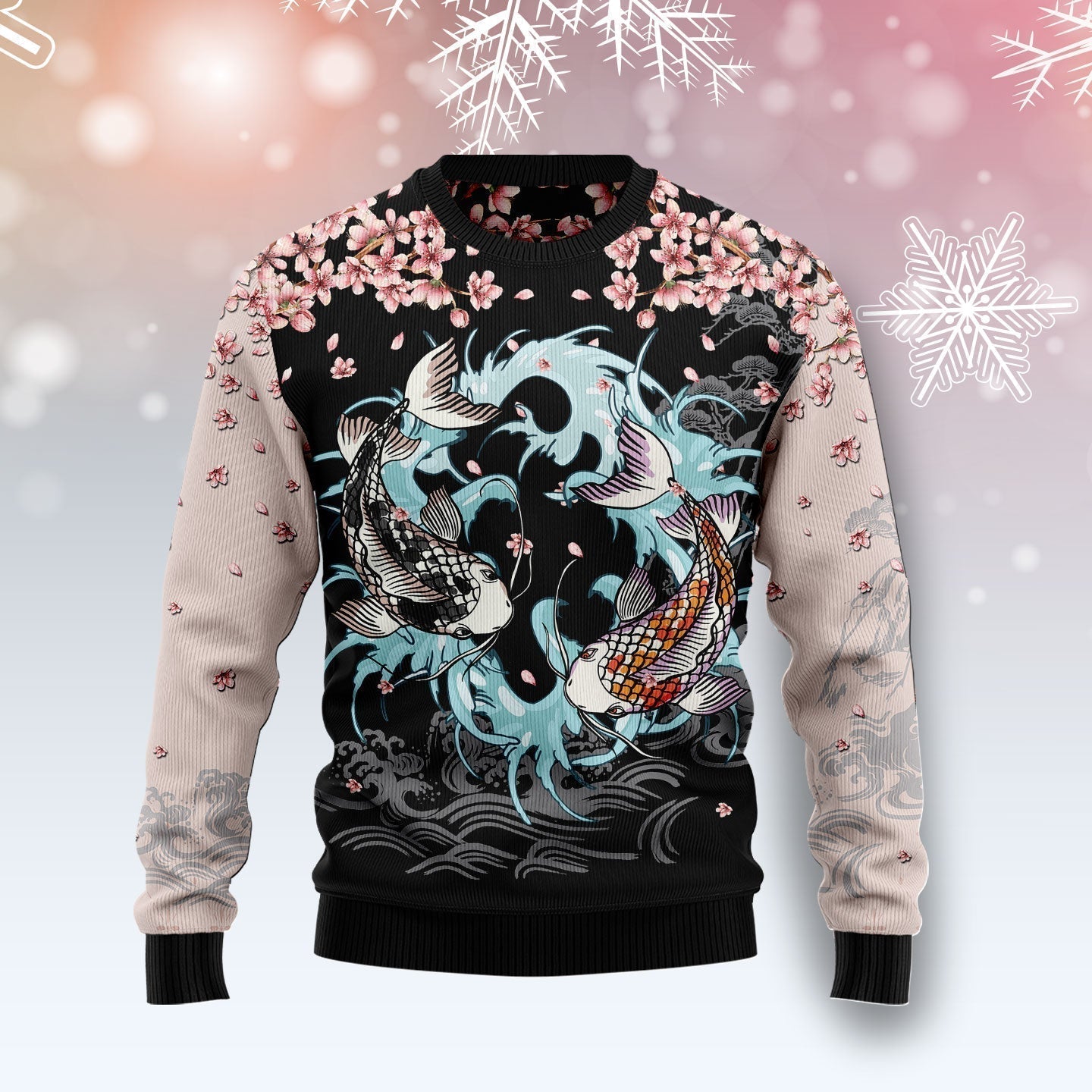 Fish Blossom Ugly Christmas Sweater For Men & Women Christmas Gift Sweater US1905 - WeCustomit
