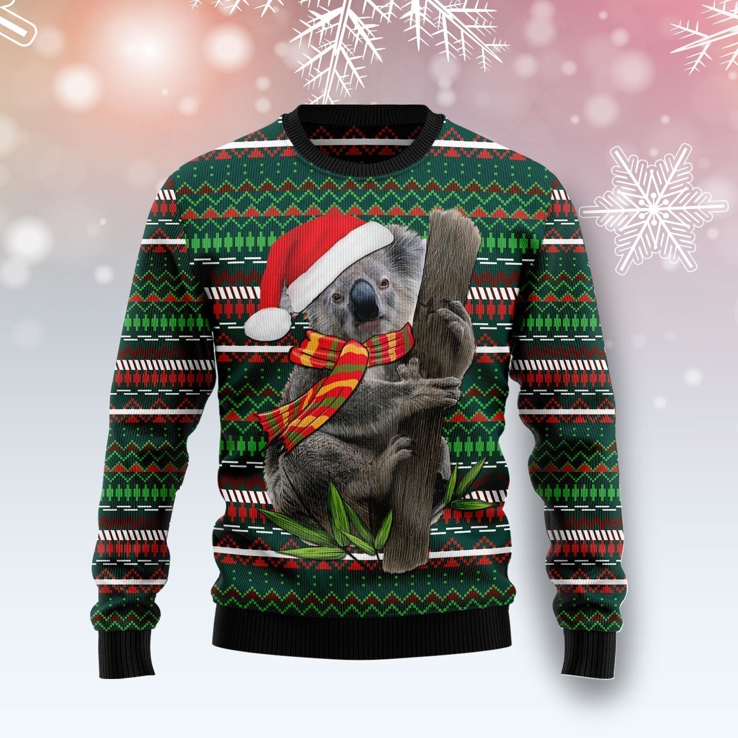 Koala And Tree Xmas Ugly Christmas Sweater For Men & Women Christmas Gift Sweater US1900 - WeCustomit