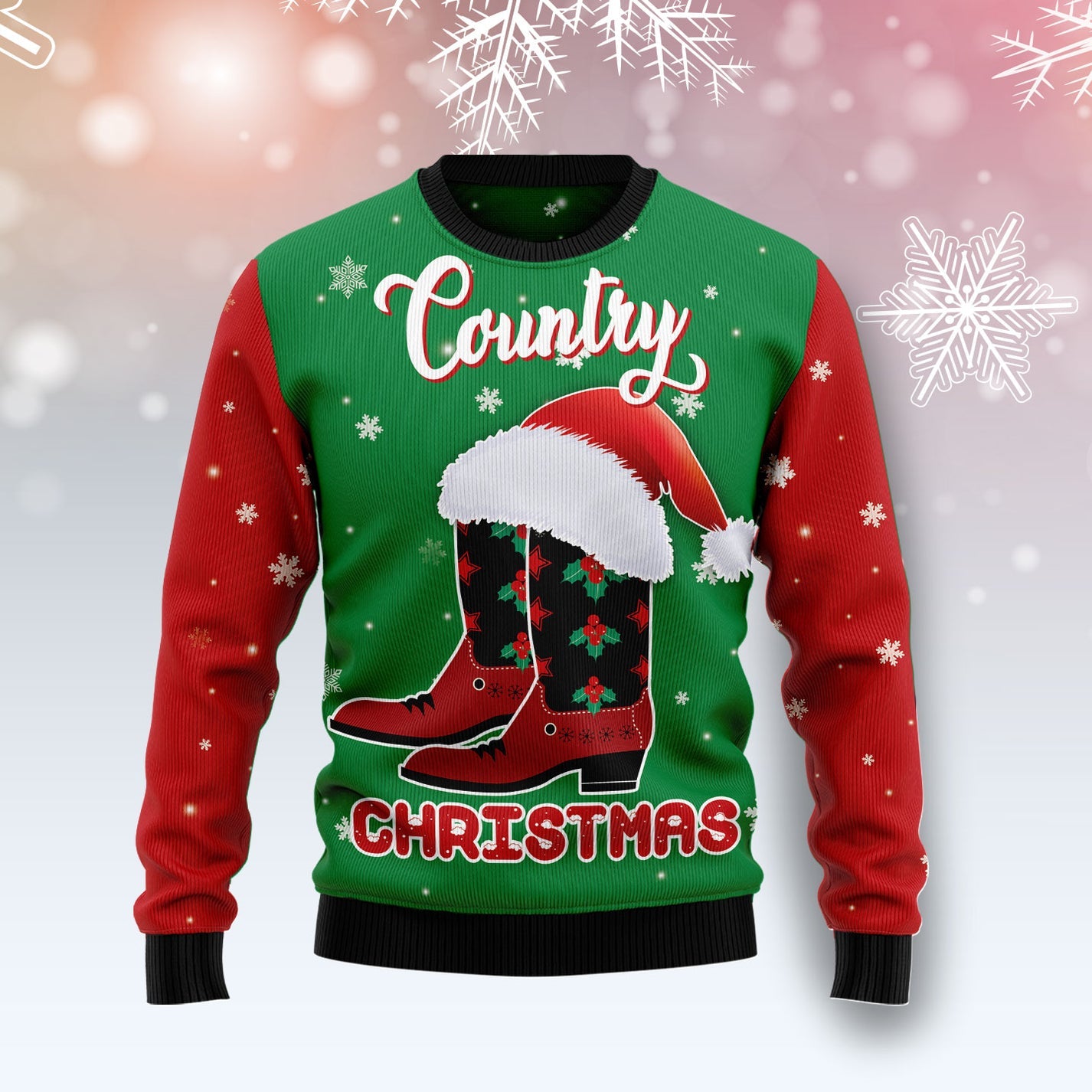 Cowgirl Country Christmas Ugly Christmas Sweater For Men & Women Christmas Gift Sweater US1885 - WeCustomit