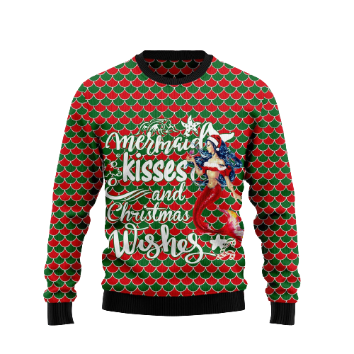 Mermaid Christmas Ugly Christmas Sweater For Men & Women Christmas Gift Sweater US1516 - WeCustomit