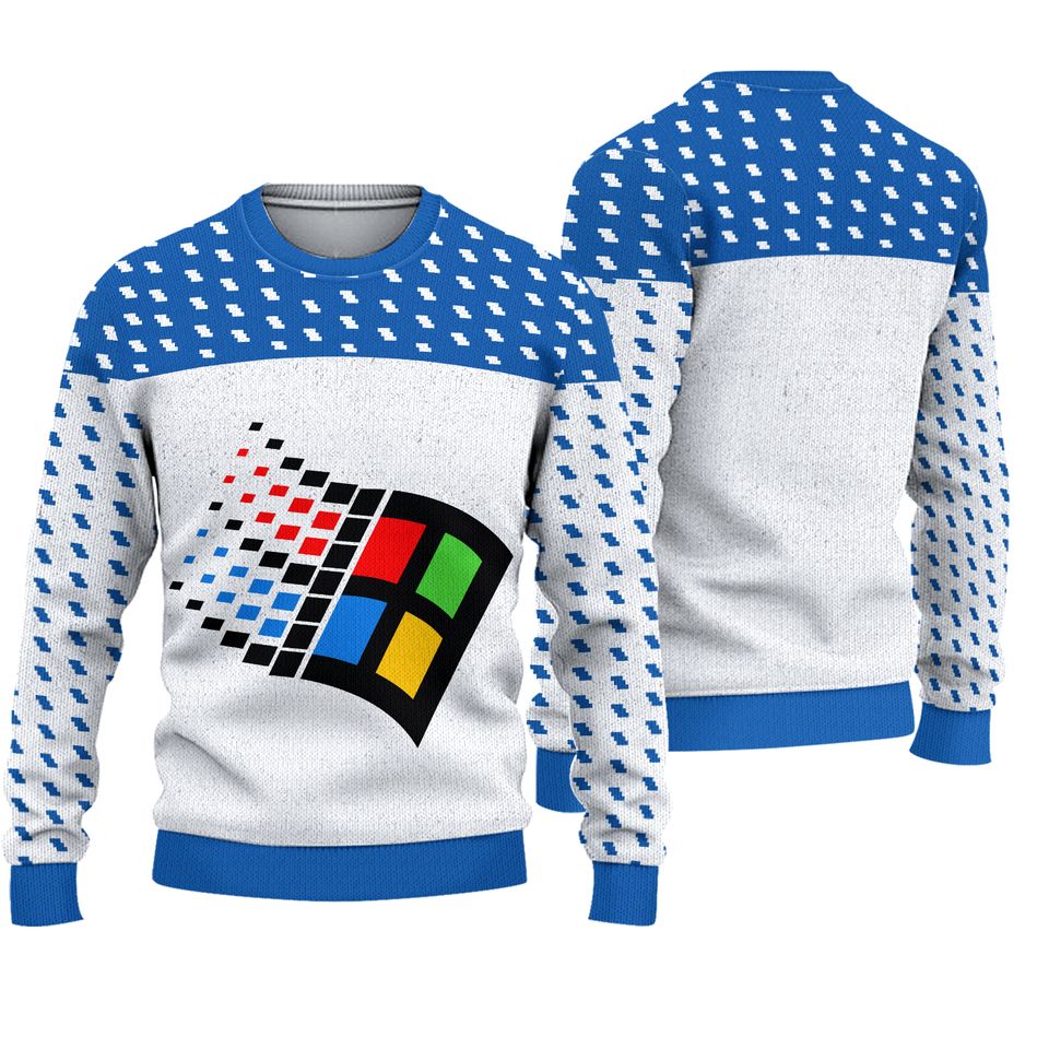 Windows 95 Ugly Christmas Sweater For Men & Women Christmas Gift Sweater US3821 - WeCustomit