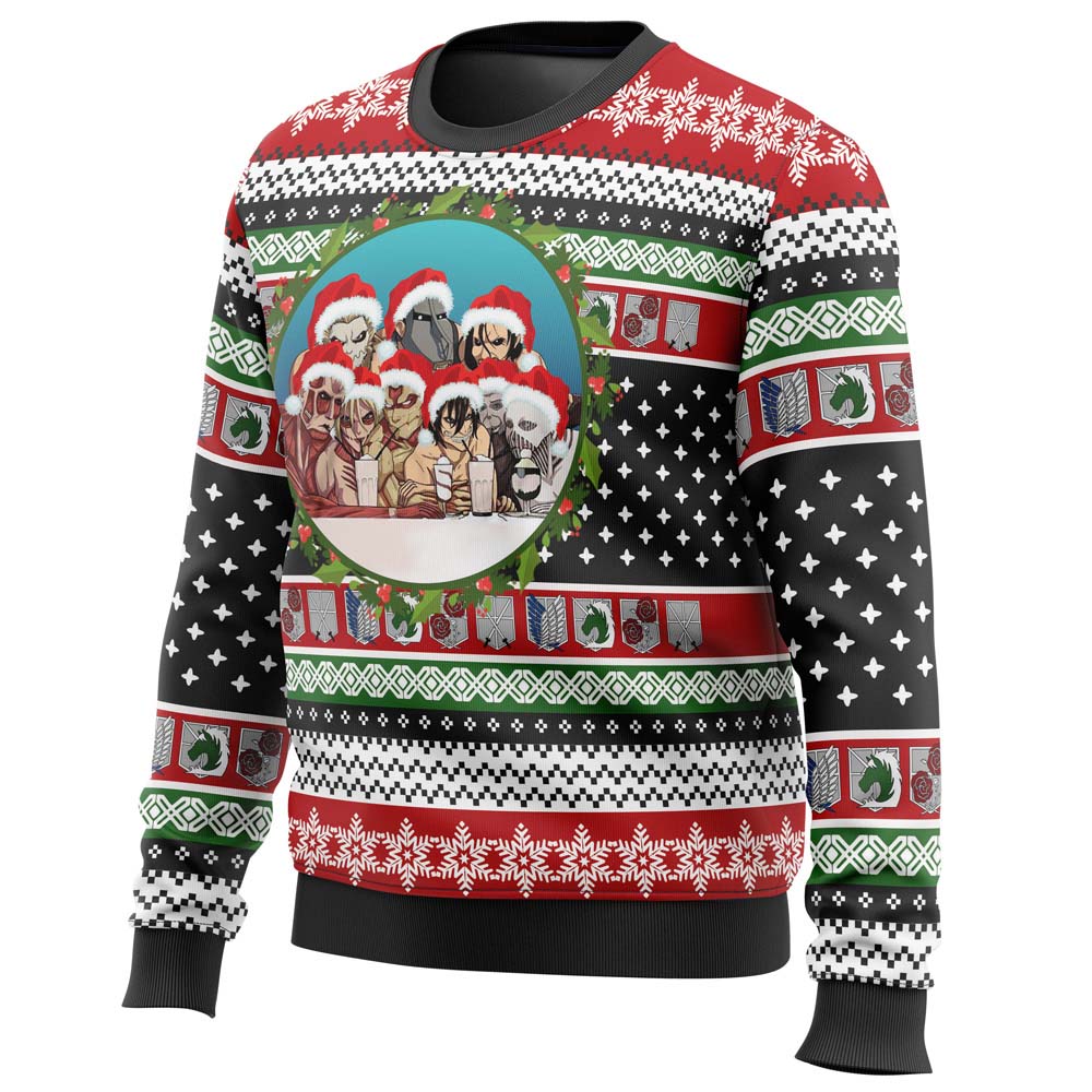 Nine Titans Attack on Titan Ugly Christmas Sweater - WeCustomit