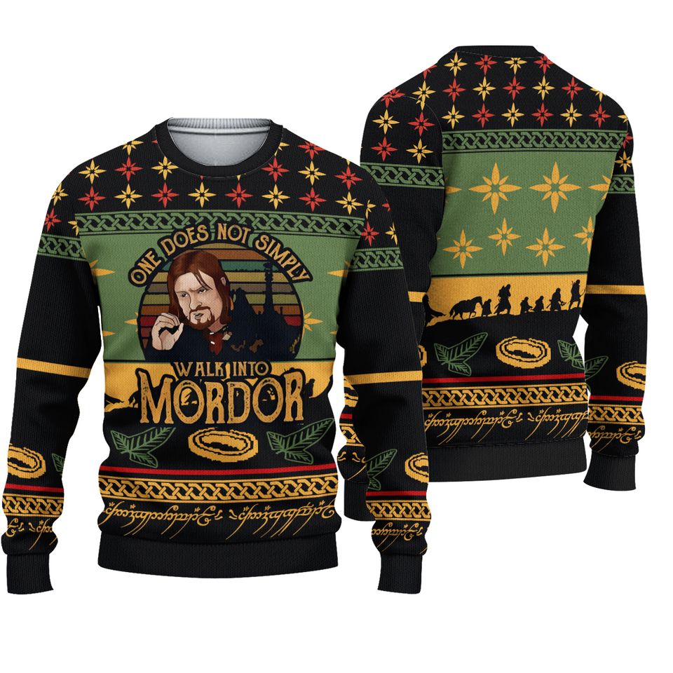 Lotr Middle Earth Mordor Fun Run Ugly Christmas Sweater For Men & Women Christmas Gift Sweater PT991 - WeCustomit