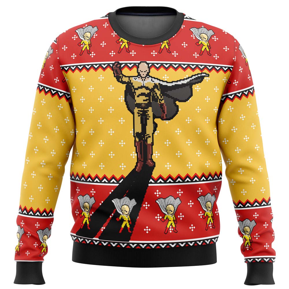 One Punch Man Saitama Shadow Ugly Christmas Sweater - WeCustomit
