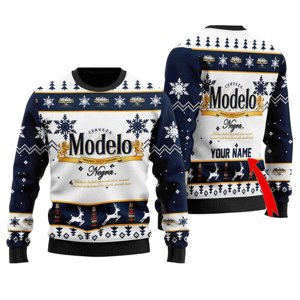Personalized Modelo Beer Christmas Ugly Sweater - WeCustomit
