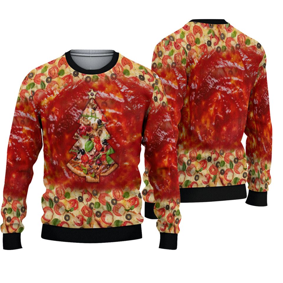 Pizza Ugly Christmas Sweater For Men & Women Christmas Gift Sweater BH625 - WeCustomit