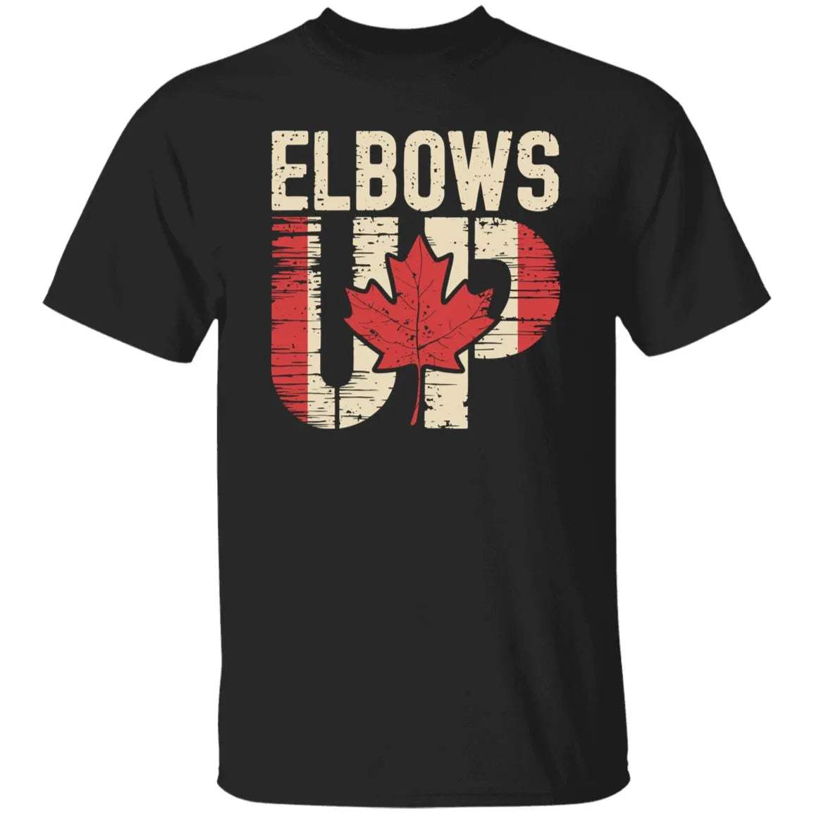 Retro Canada Elbows Up Print T-Shirt - WeCustomit