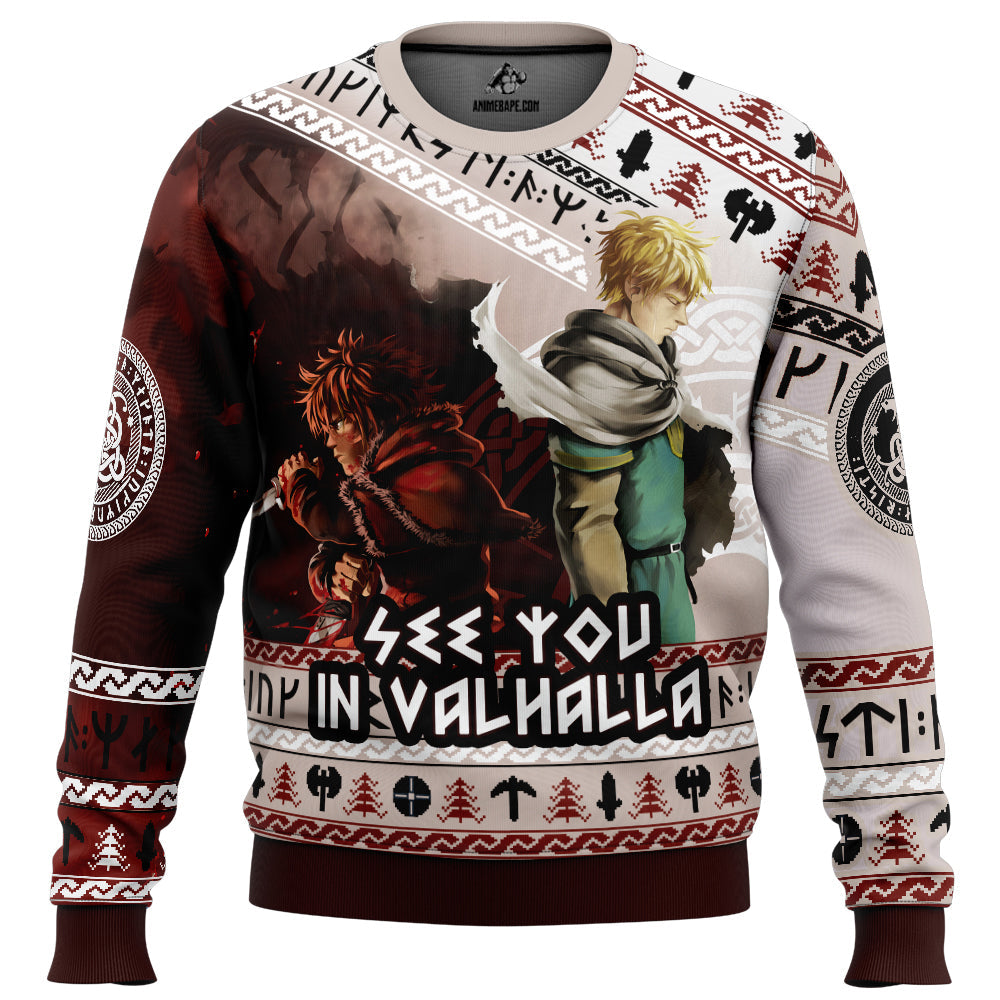 See You In Valhalla Vinland Saga Ugly Christmas Sweater - WeCustomit