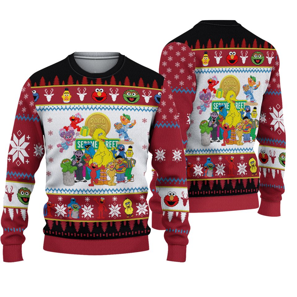 Sesame Street Christmas Ugly Christmas Sweater For Men & Women Christmas Gift Sweater PT939 - WeCustomit