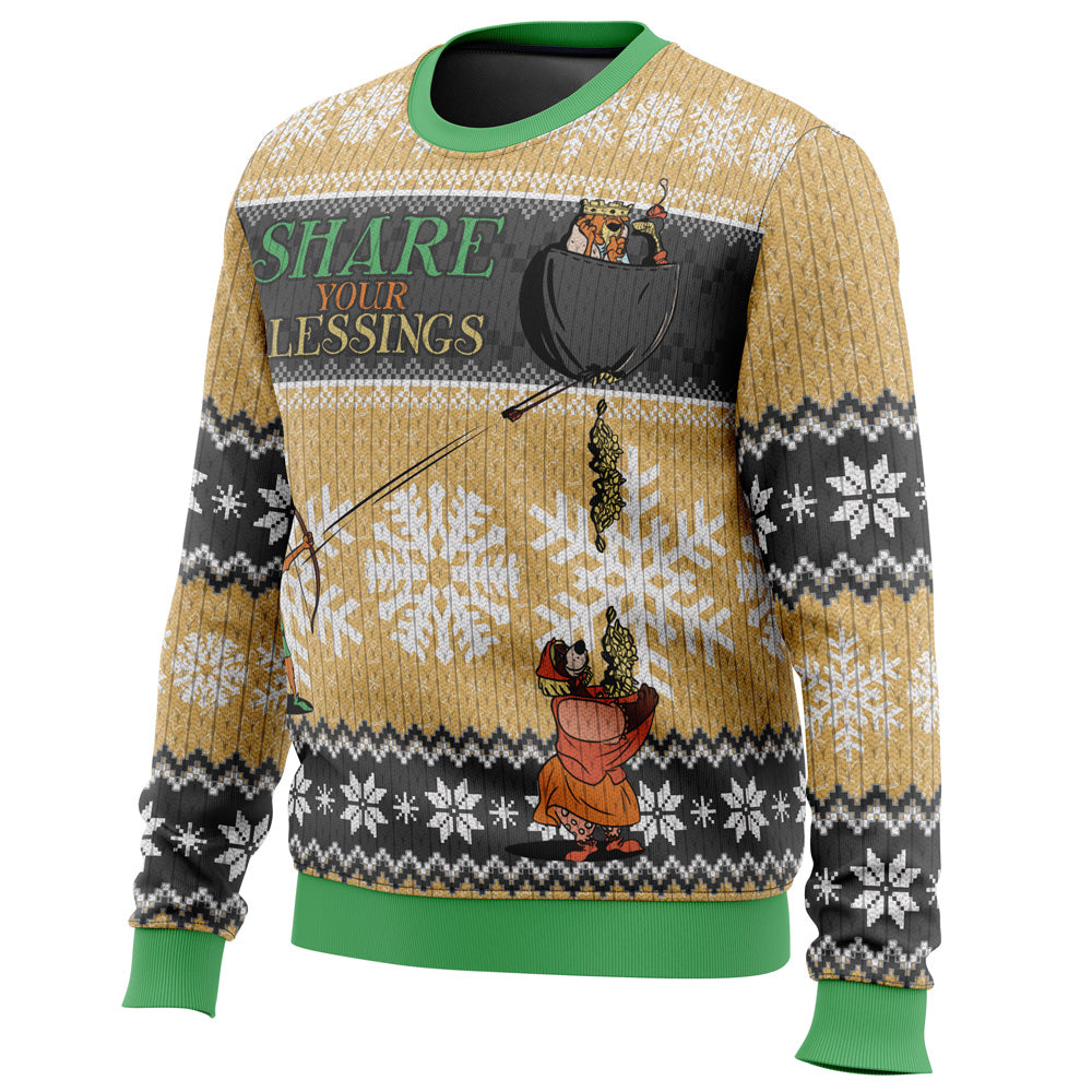 Share Your Blessings Robin Hood Disney Ugly Christmas Sweater - WeCustomit