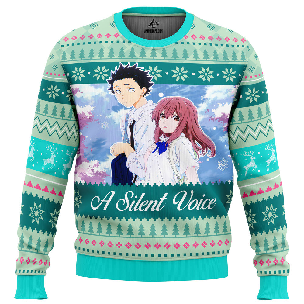 Shouko and Shouya A Silent Voice Ugly Christmas Sweater - WeCustomit