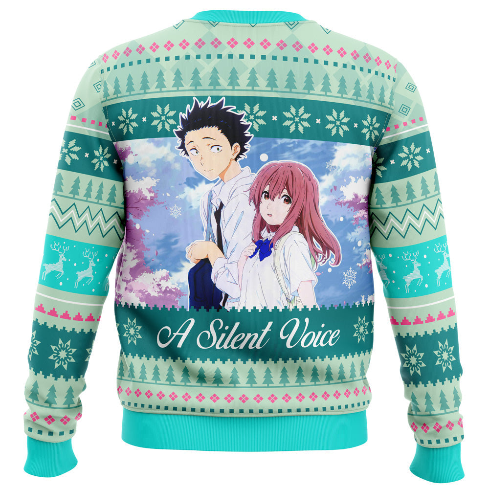 Shouko and Shouya A Silent Voice Ugly Christmas Sweater - WeCustomit