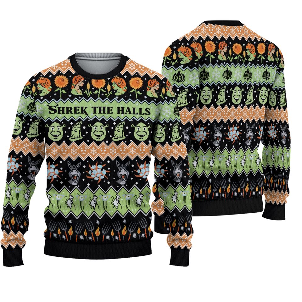 Shrek The Halls Ugly Christmas Sweater For Men & Women Christmas Gift Sweater PT917 - WeCustomit