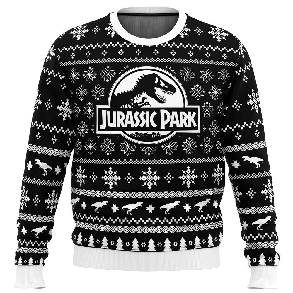 Skeleton Christmas Jurassic Park Ugly Christmas Sweater - WeCustomit