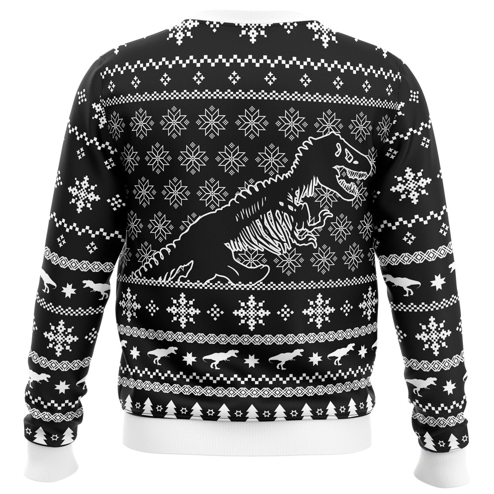 Skeleton Christmas Jurassic Park Ugly Christmas Sweater - WeCustomit