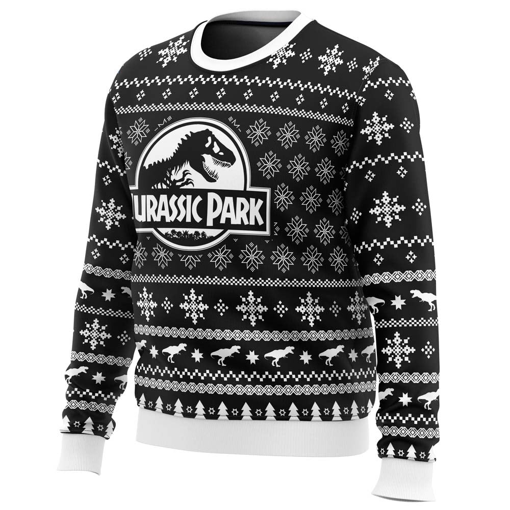 Skeleton Christmas Jurassic Park Ugly Christmas Sweater - WeCustomit