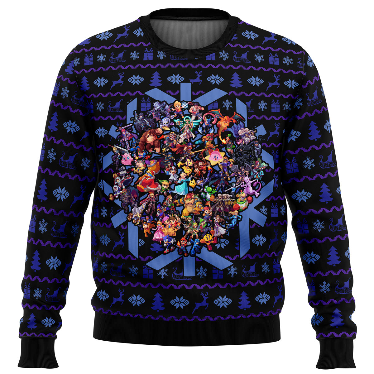 Smash Bros Christmas Brawl Ugly Christmas Sweater - WeCustomit