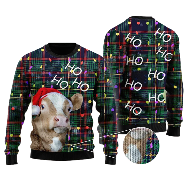 Cow Christmas Tree Ugly Christmas Sweater For Men & Women Christmas Gift Sweater US1366 - WeCustomit