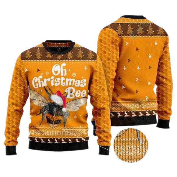 Oh Christmas Bee Ugly Christmas Sweater For Men & Women Christmas Gift Sweater US1373 - WeCustomit