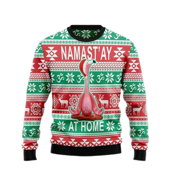 Flamingo Yoga Christmas Ugly Christmas Sweater For Men & Women Christmas Gift Sweater US1425 - WeCustomit