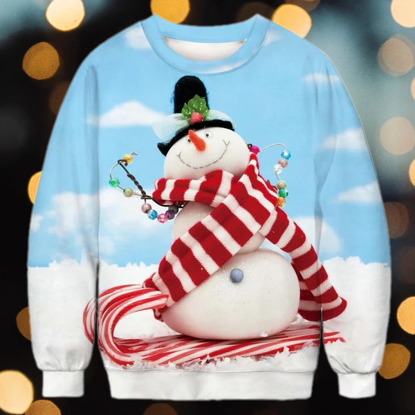Snowman Christmas Holiday Ugly Christmas Sweater For Men & Women Christmas Gift Sweater US1432 - WeCustomit
