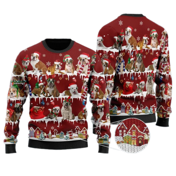 Dog Merry Christmas Ugly Christmas Sweater For Men & Women Christmas Gift Sweater US1594 - WeCustomit