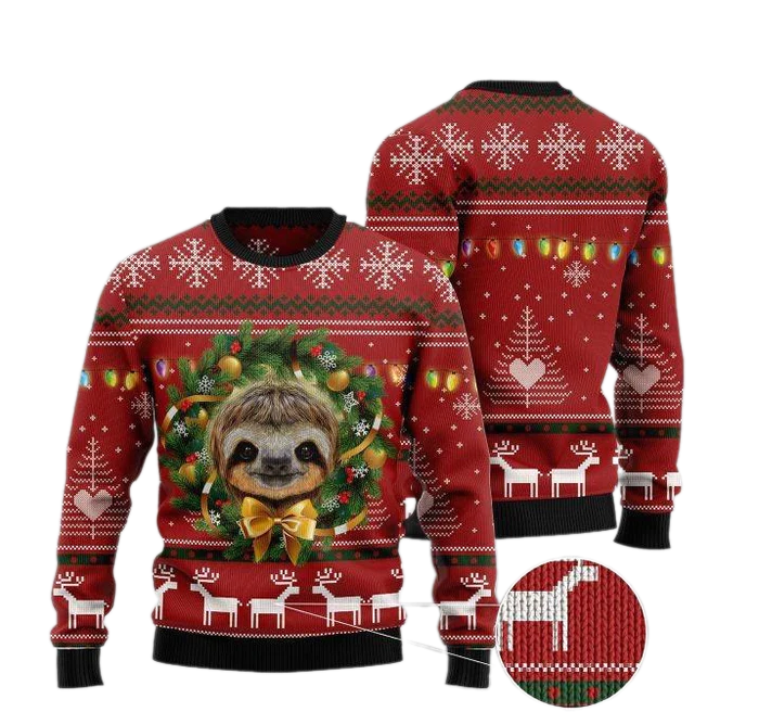 Deer And Sloth Ugly Christmas Sweater For Men & Women Christmas Gift Sweater US1601 - WeCustomit