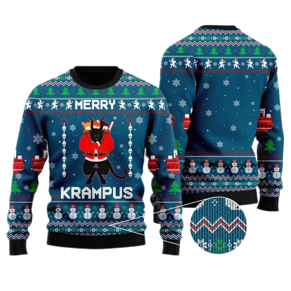 Merry Krampus Ugly Christmas Sweater For Men & Women Christmas Gift Sweater US1614 - WeCustomit
