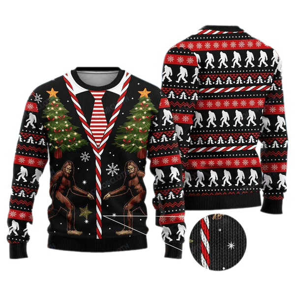 Funny Vintage Bigfoot Ugly Christmas Sweater For Men & Women Christmas Gift Sweater US1629 - WeCustomit