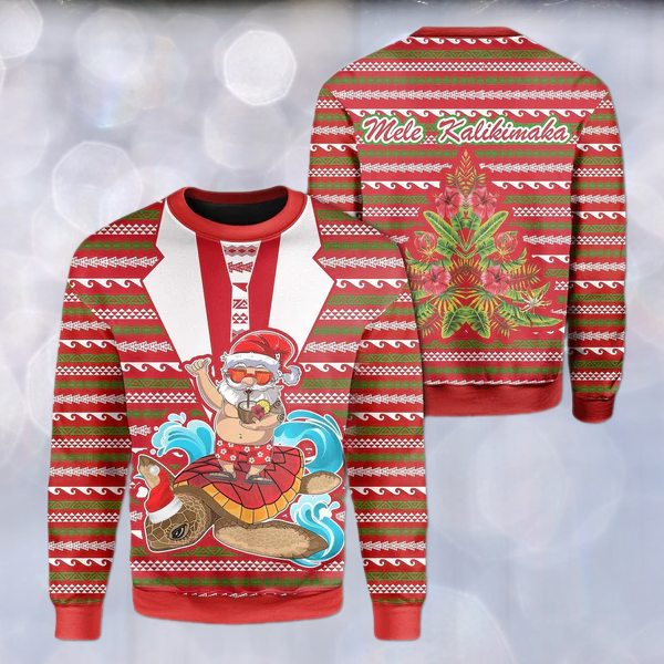 Santa Hawaii Ugly Christmas Sweater For Men & Women Christmas Gift Sweater US1634 - WeCustomit