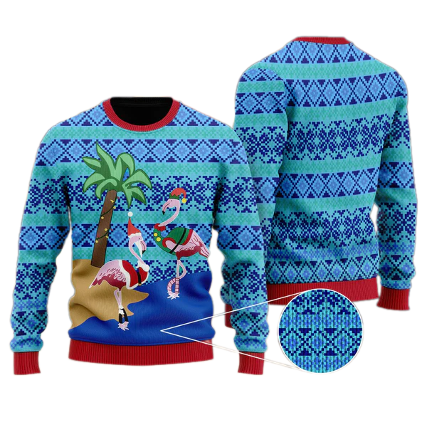 Flamingo Ugly Christmas Sweater For Men & Women Christmas Gift Sweater US1669 - WeCustomit
