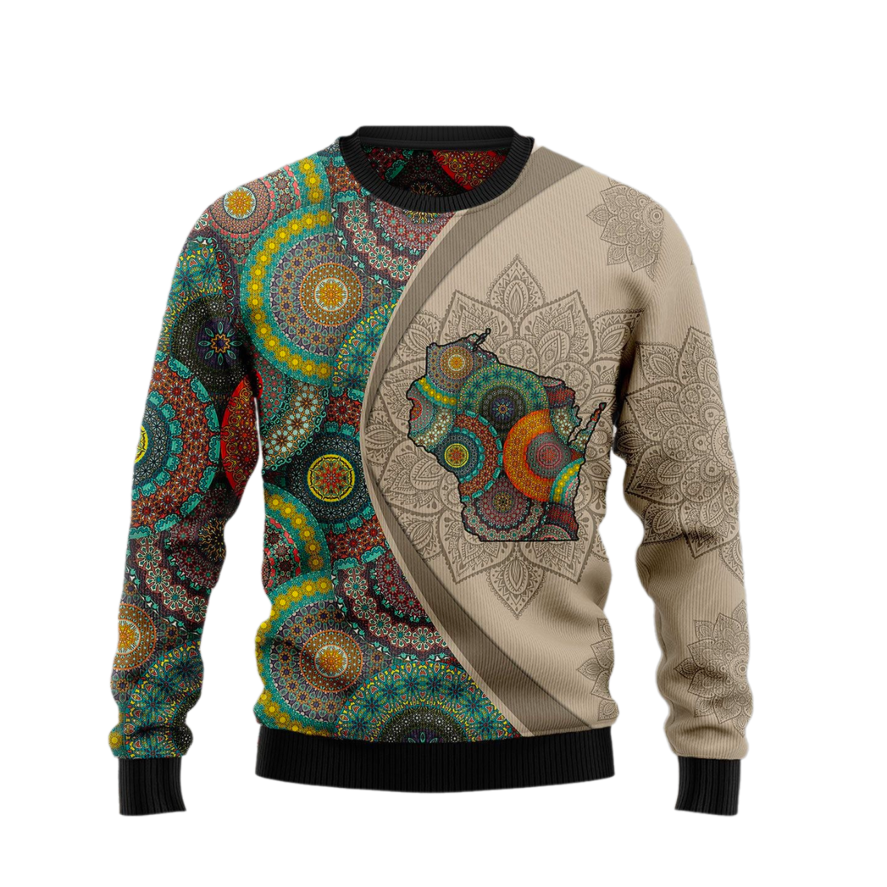 Mandala Ugly Christmas Sweater For Men & Women Christmas Gift Sweater US1033 - WeCustomit