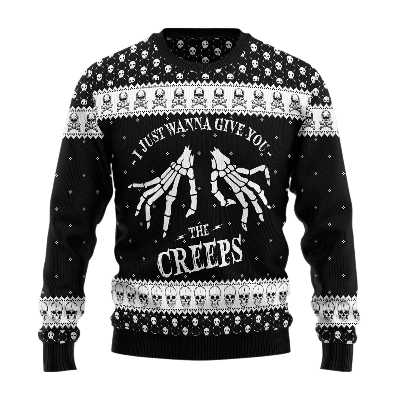 Skull The Creeps Ugly Christmas Sweater For Men & Women Christmas Gift Sweater US1685 - WeCustomit