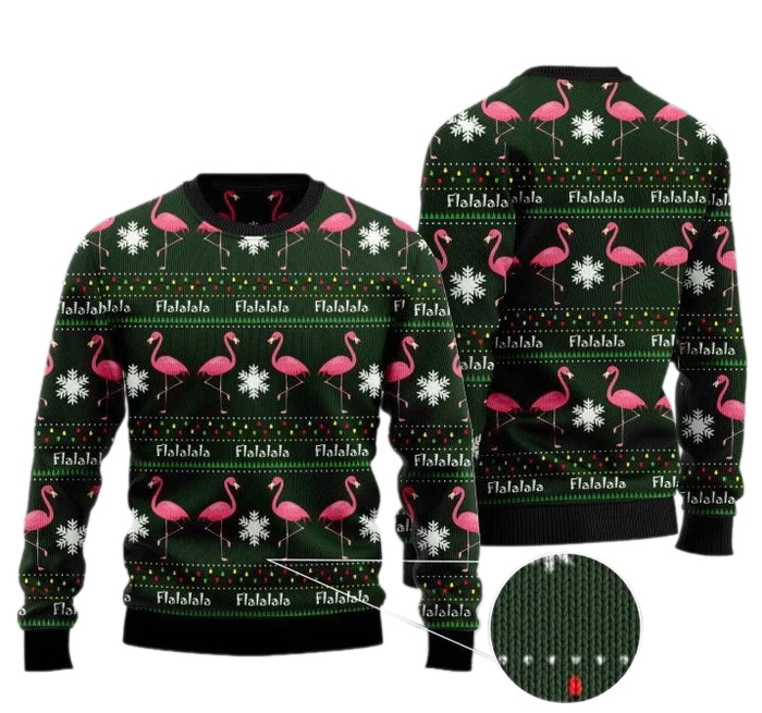 Flamingo Christmas Ugly Christmas Sweater For Men & Women Christmas Gift Sweater US1750 - WeCustomit