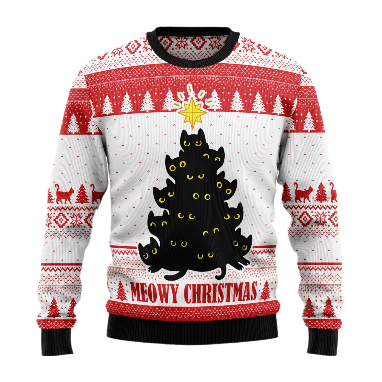 Meowy Christmas Ugly Christmas Sweater For Men & Women Christmas Gift Sweater US1543 - WeCustomit