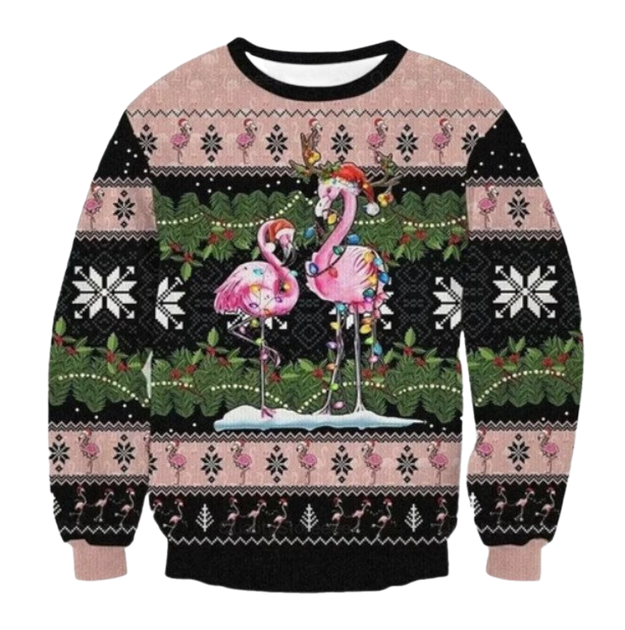 Flamingo Xmas Ugly Christmas Sweater For Men & Women Christmas Gift Sweater US1463 - WeCustomit