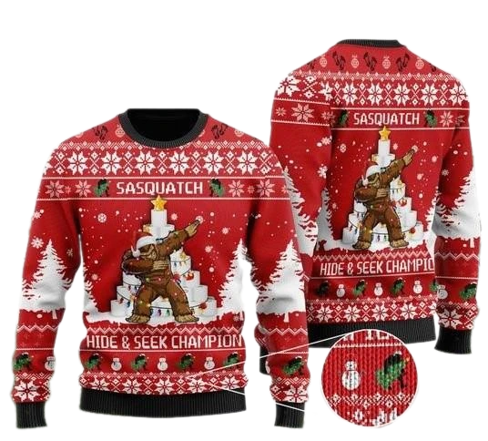 Bigfoot Ugly Christmas Sweater For Men & Women Christmas Gift Sweater US1672 - WeCustomit