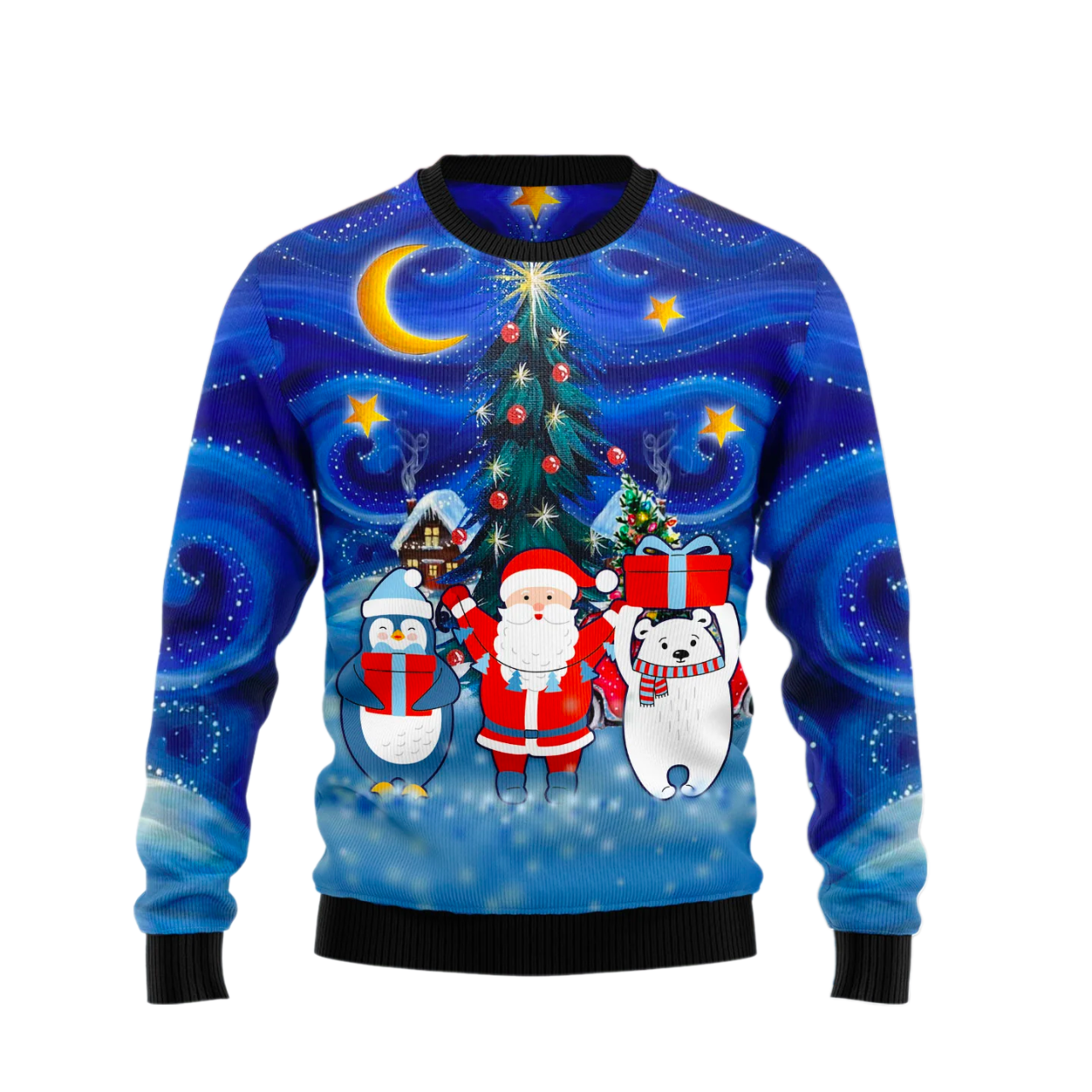 Christmas Polar Bear Santa Penguin Ugly Christmas Sweater For Men & Women Christmas Gift Sweater US1717 - WeCustomit