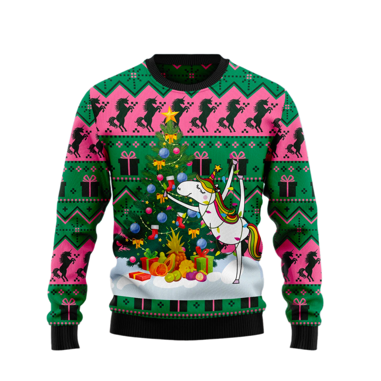 Christmas Tree Unicorn Ugly Christmas Sweater For Men & Women Christmas Gift Sweater US1729 - WeCustomit