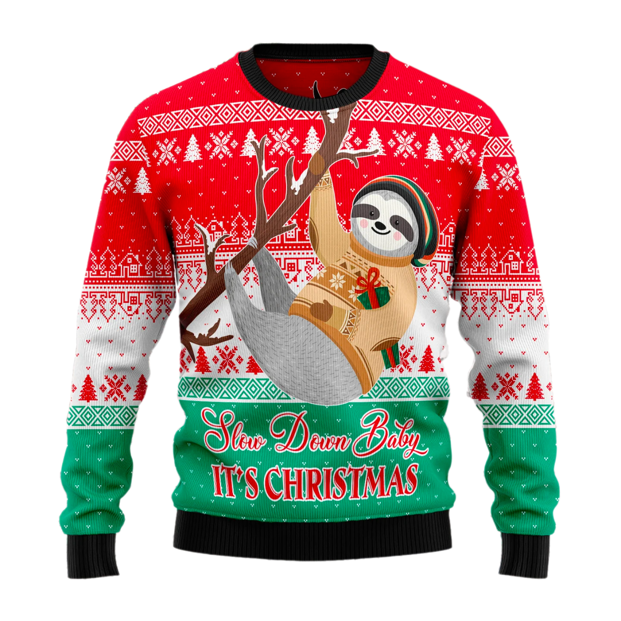 Sloth Slow Down Ugly Christmas Sweater For Men & Women Christmas Gift Sweater US1730 - WeCustomit