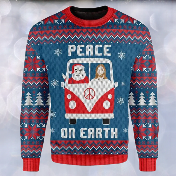 Peace On Earth Ugly Christmas Sweater For Men & Women Christmas Gift Sweater US1789 - WeCustomit